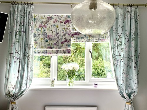 Curtains pair cotton - curtains, sateen